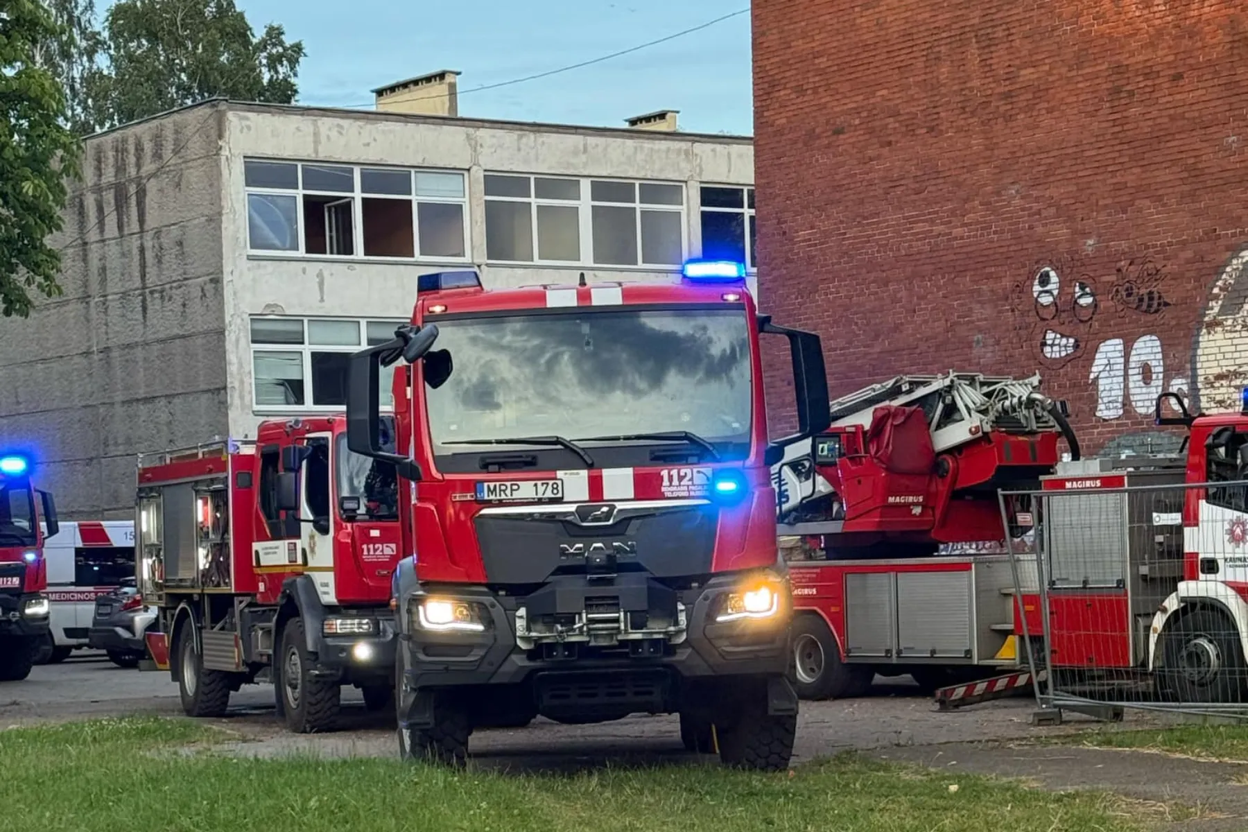 Gaisras „Žiburio“ mokyklos pastate