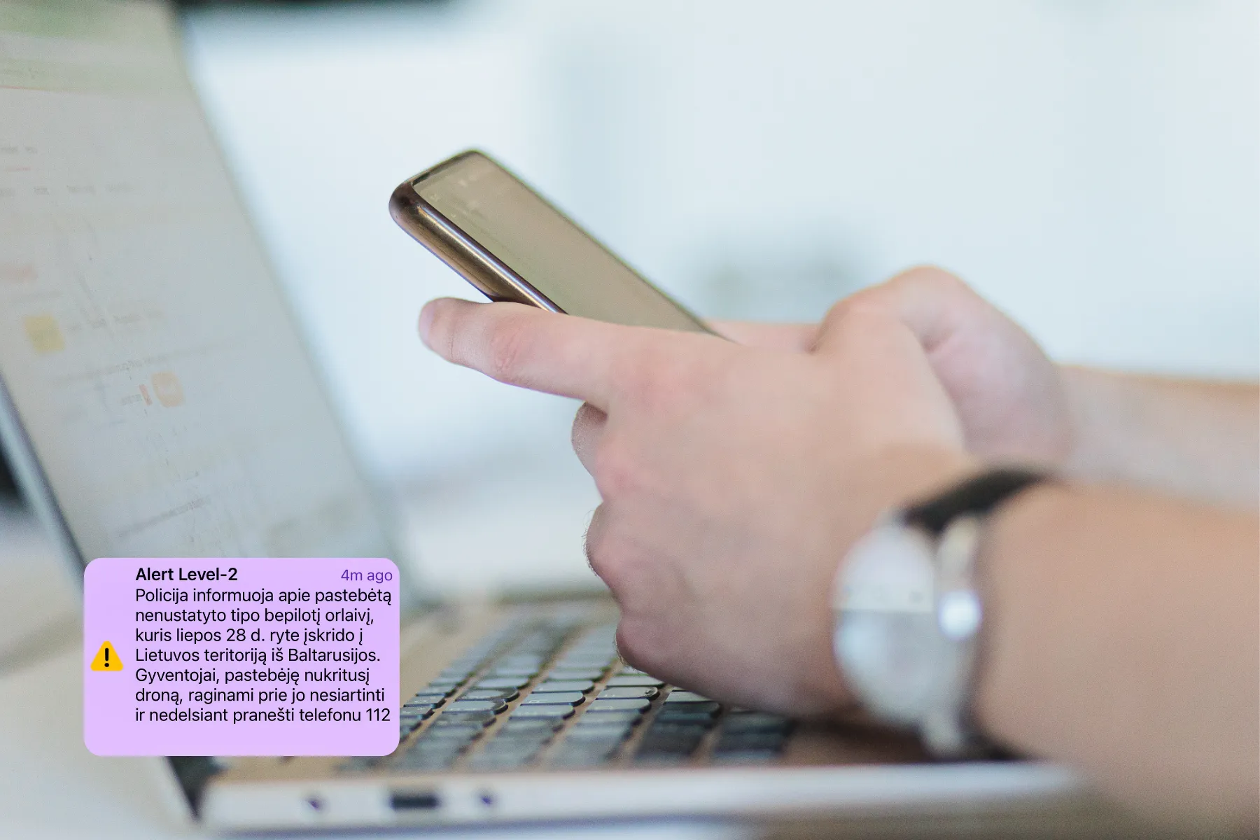 Telefonas, skubusis perspėjimas