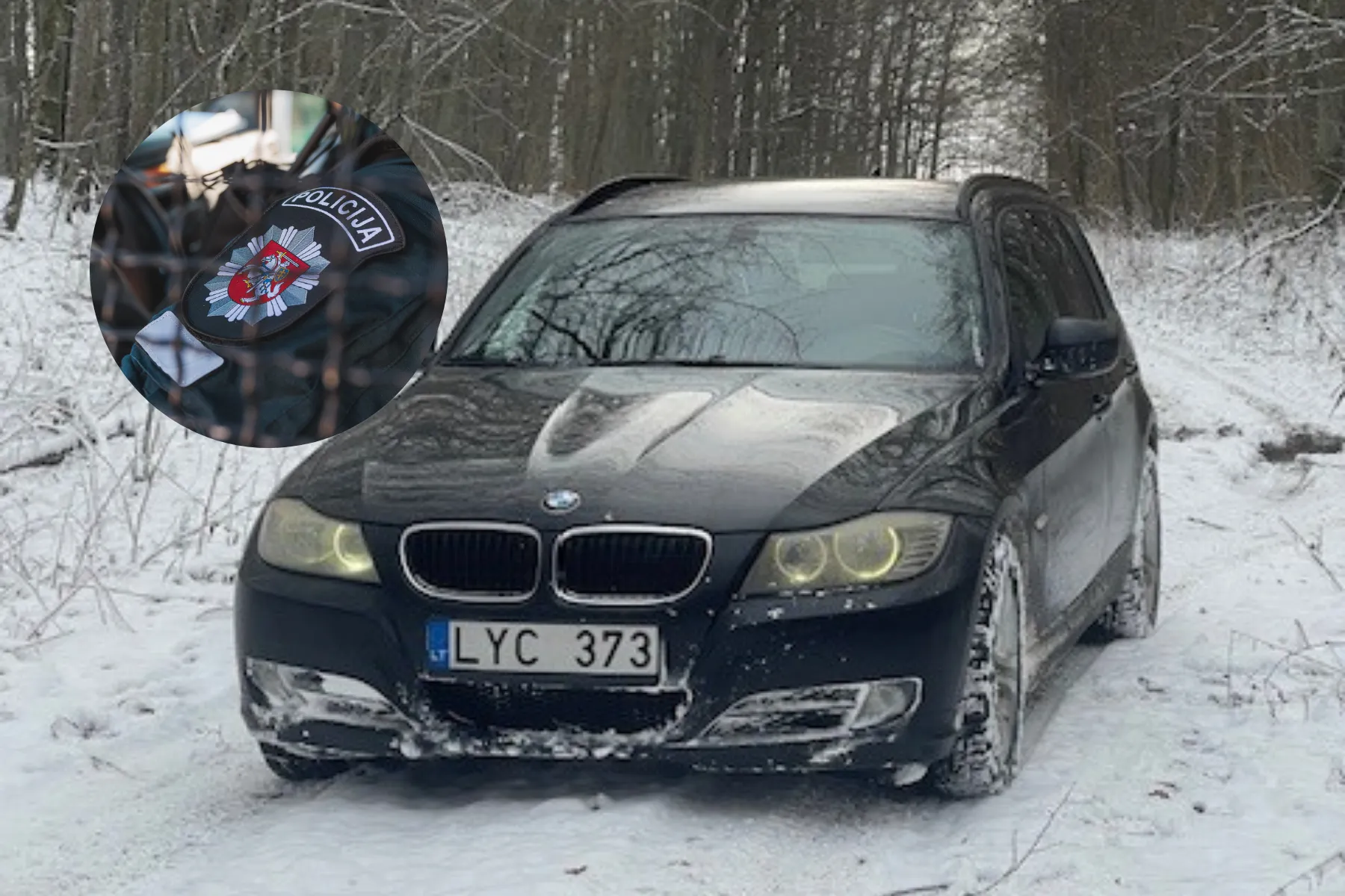 Pavogtas juodas BMW automobilis / Kauno apskr. VPK nuotr.