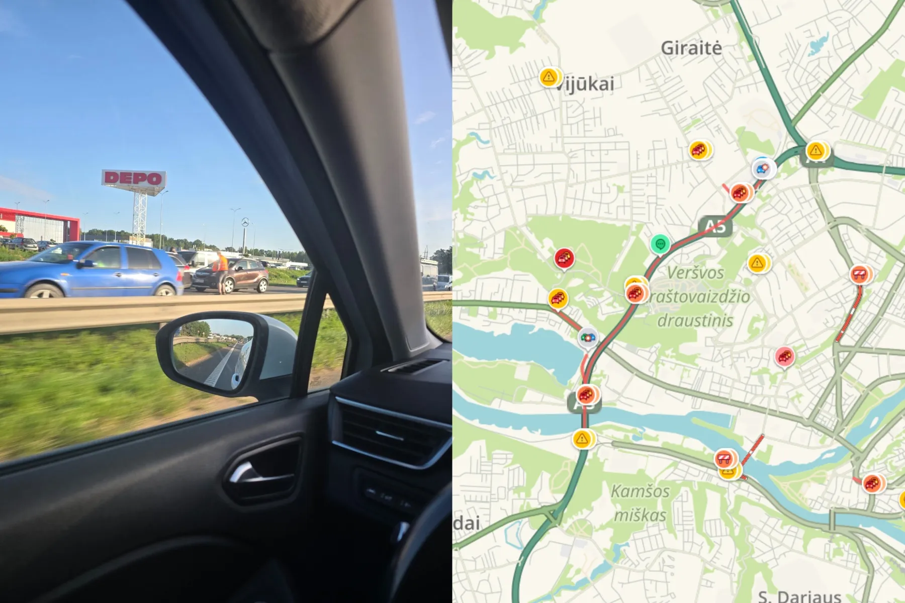 Avarija / „Kas vyksta Kaune“ grupės ir  „Waze“ nuotr.