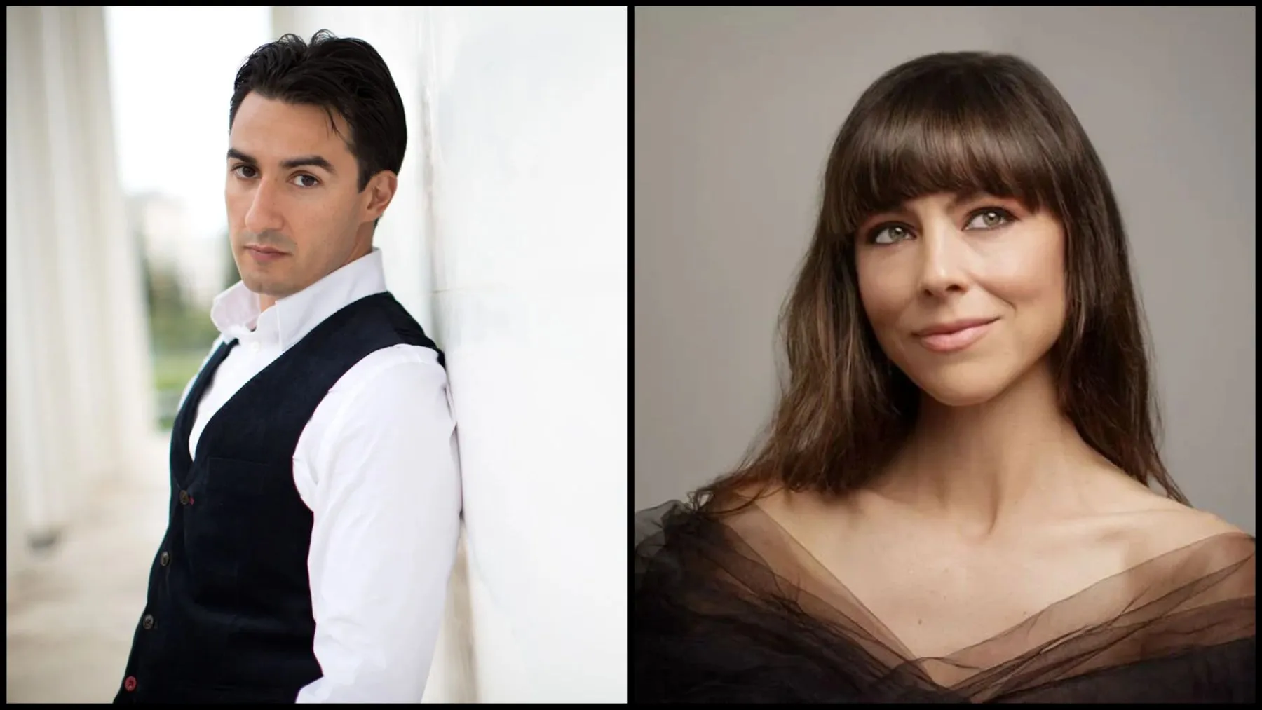 Pagrindinė nuotrauka. Tenoras Charles Castronovo ir sopranas Corinne Winters.