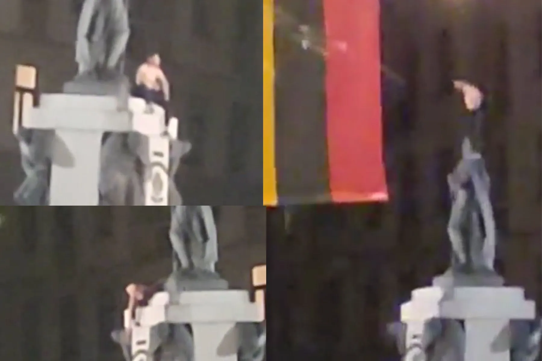 Incidentas ant Vytauto Didžiojo paminklo Kaune / Stopkadras