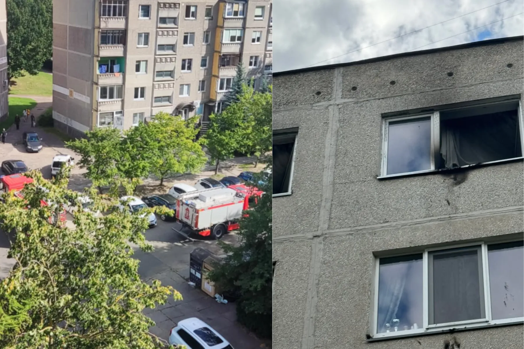 Gaisras Šilainiuose / Skaitytojų nuotr.