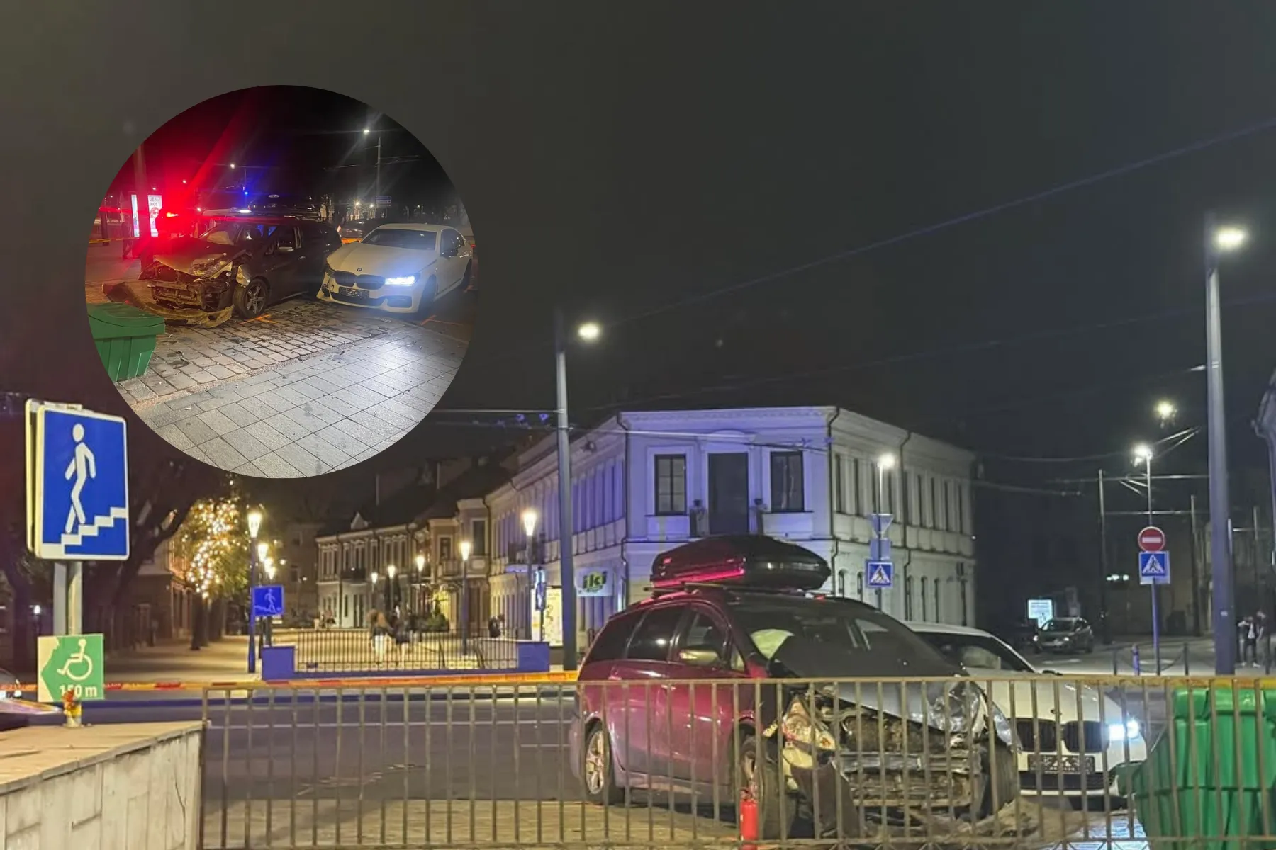 Avarija Birštono gatvėje / K. Murausko nuotr. / „Kas vyksta Kaune“ montažas