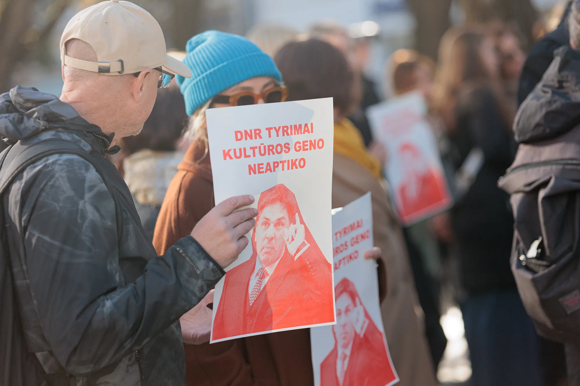 Protestas prieš kultūros ministrą / R. Tenio nuotr.