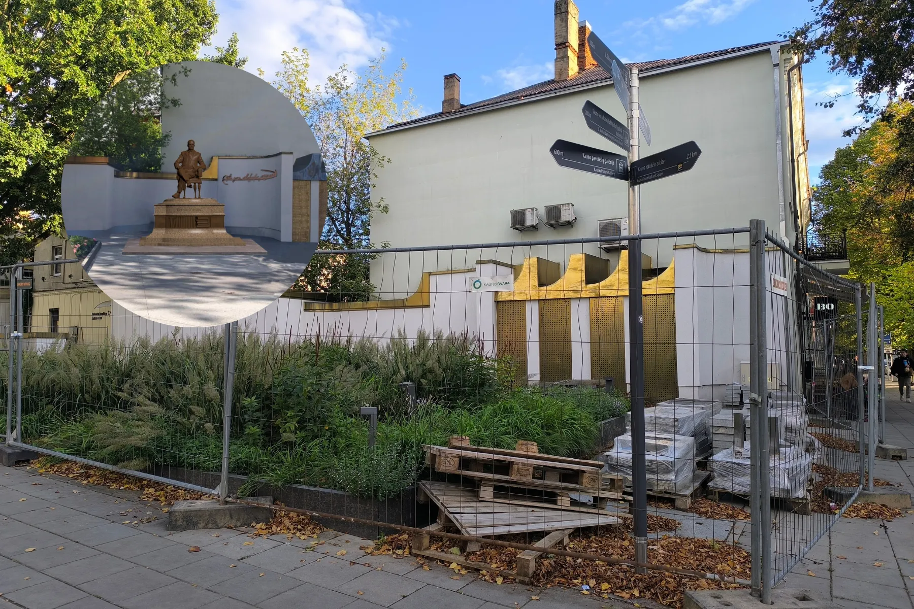 Rekonstrukcija Gedimino gatvės skvere / Skaitytojų ir Kauno miesto savivaldybės nuotr.