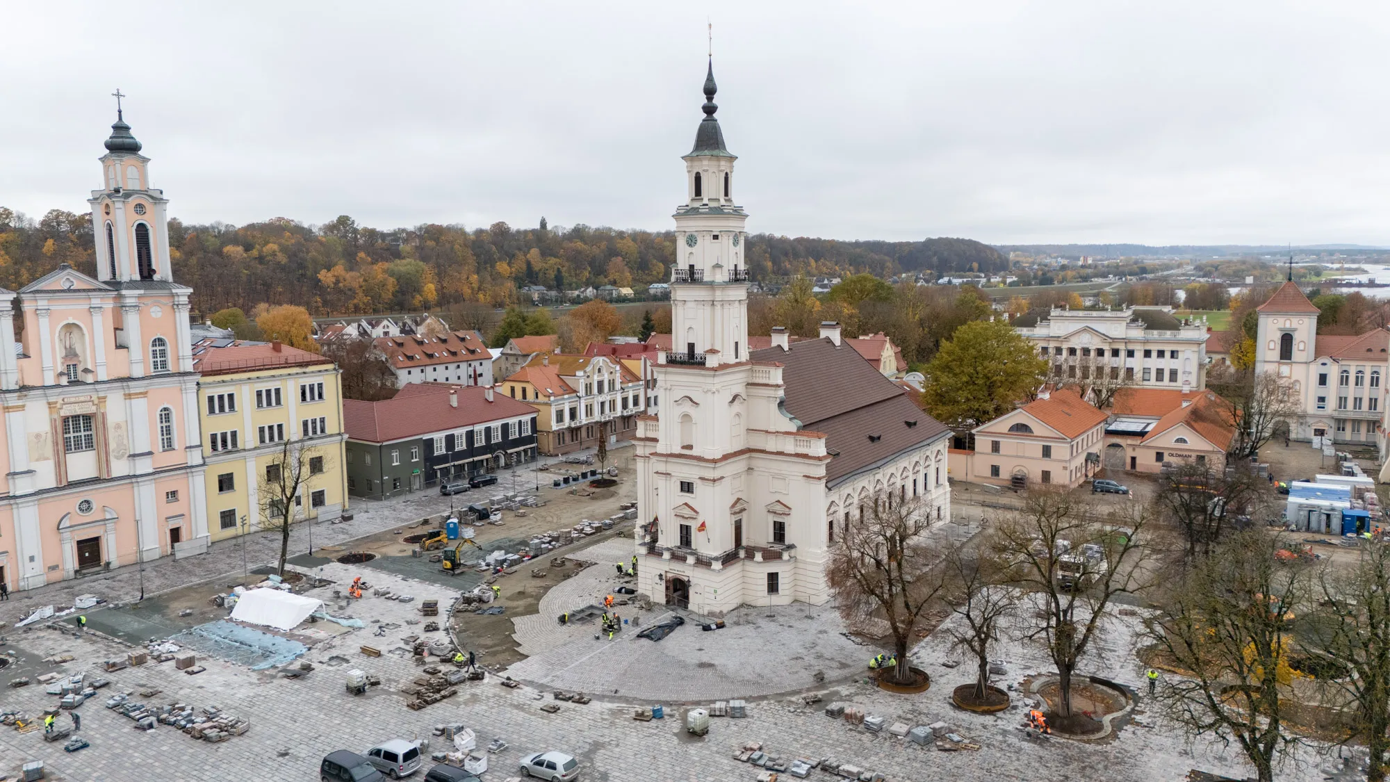 Rotušės aikštės rekonstrukcijos darbai / Kas vyksta Kaune nuotr.