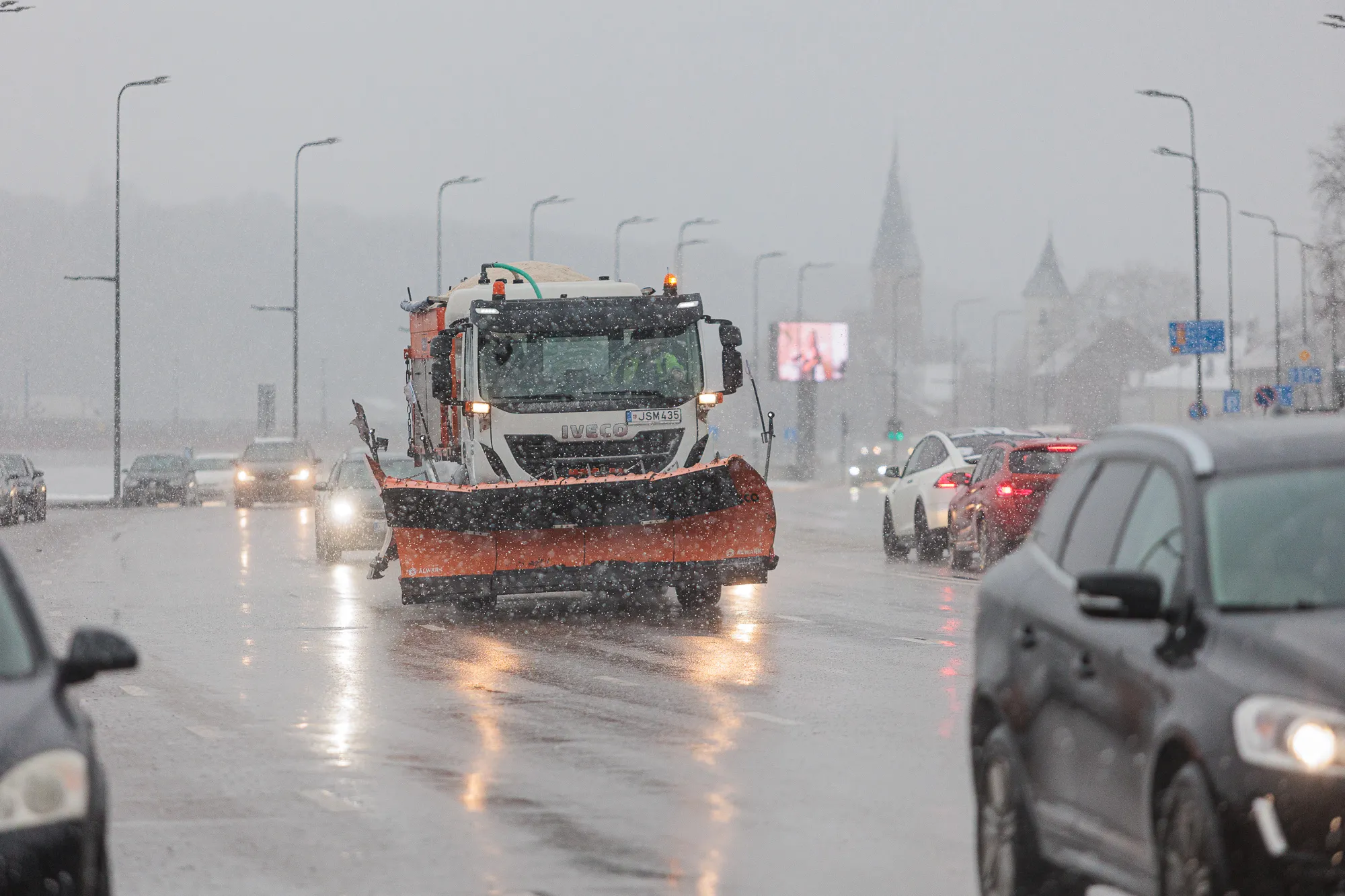 gatvių valymas, Sniegas Kaune / R. Tenio nuotr.