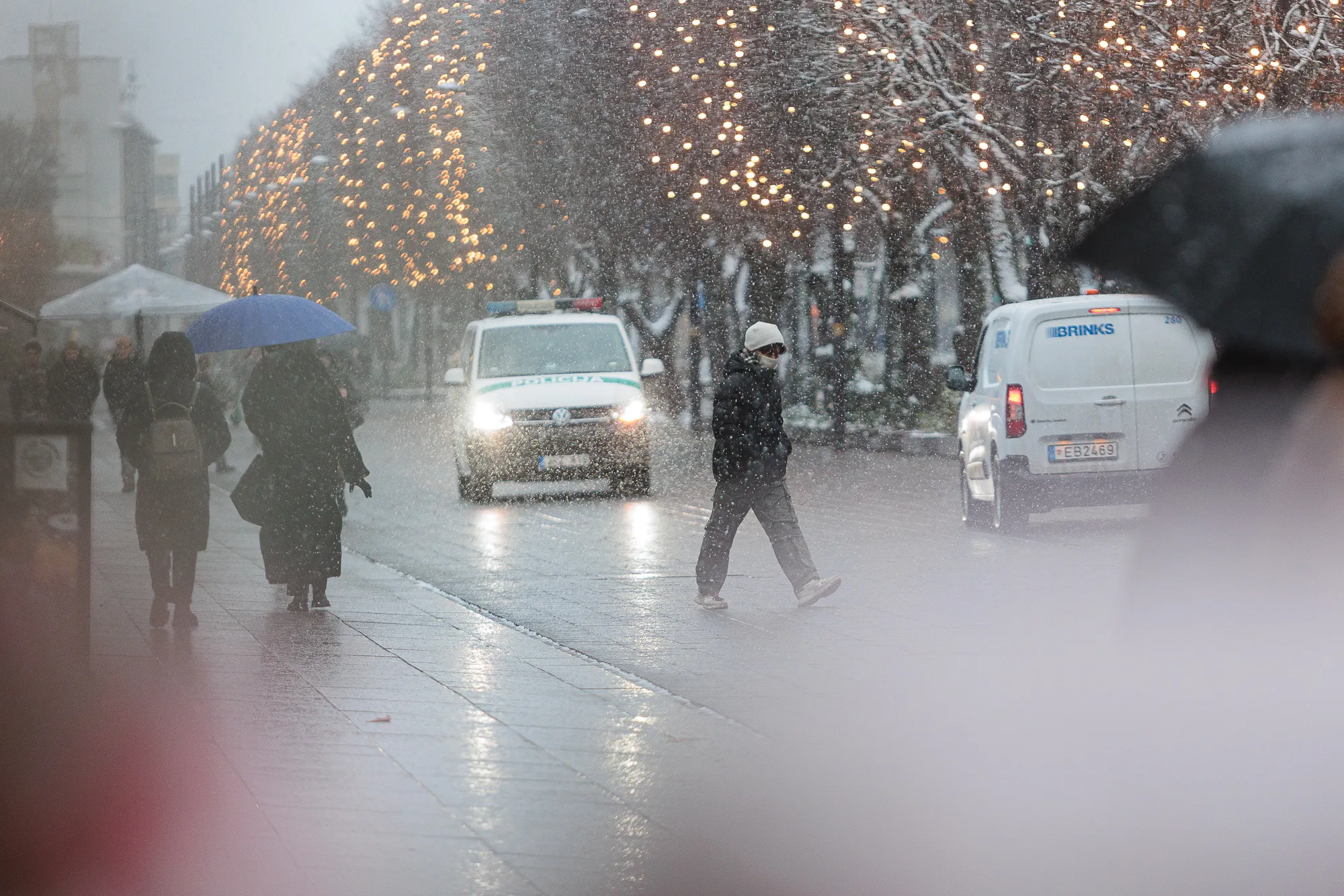 policija, Sniegas Kaune / R. Tenio nuotr.