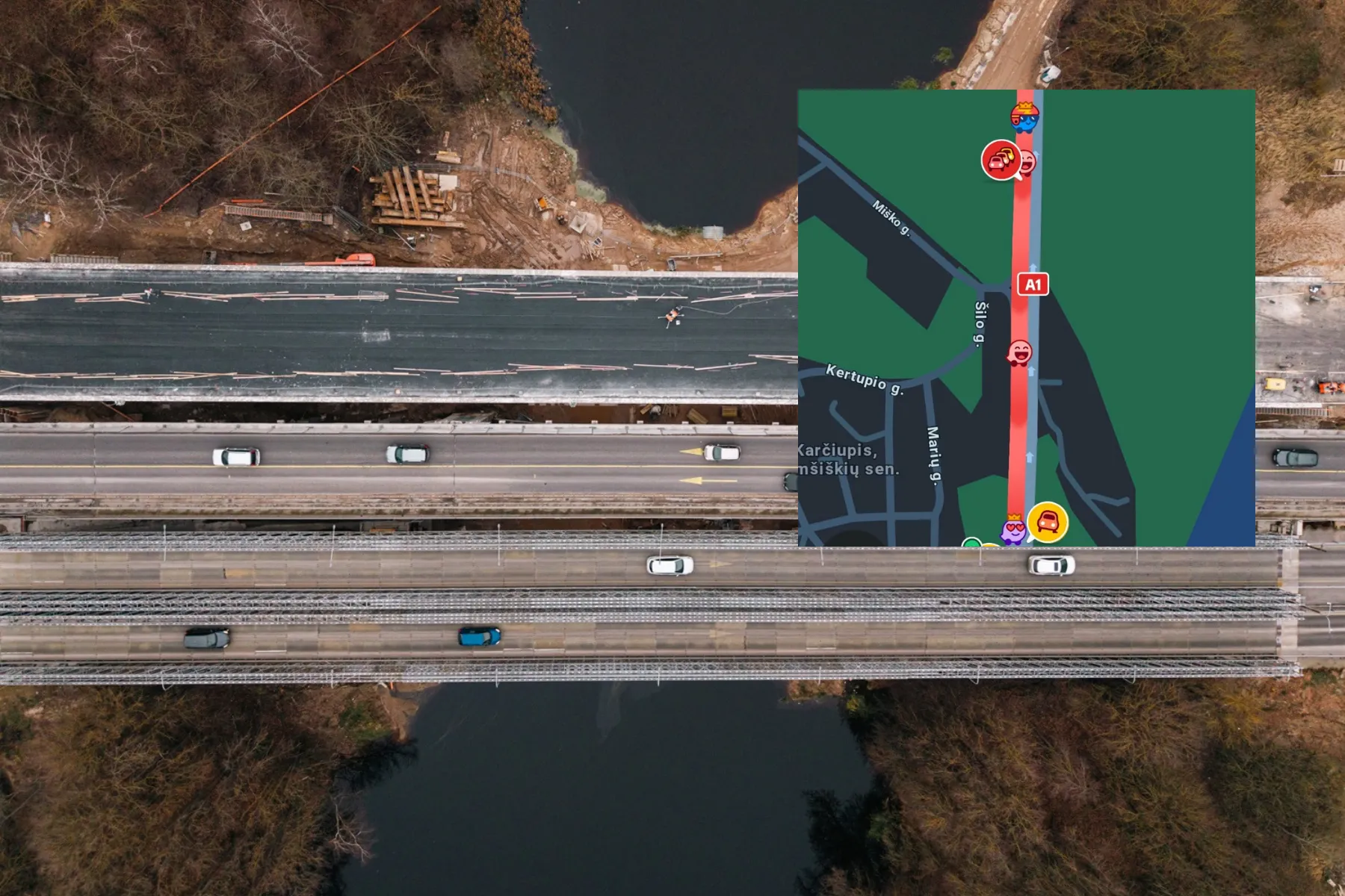 Spūstis A1 kelyje / A. Stankevičiaus nuotr.