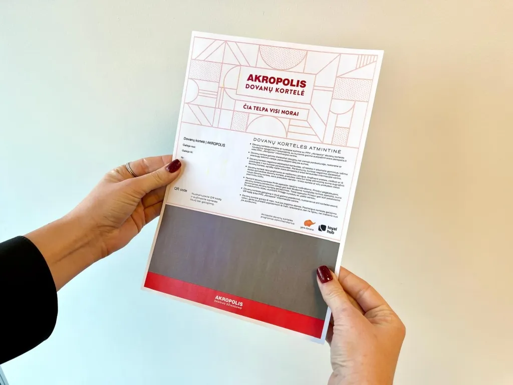 „Akropolio“ e. dovanų kortelė / „Geros dovanos“ nuotr.