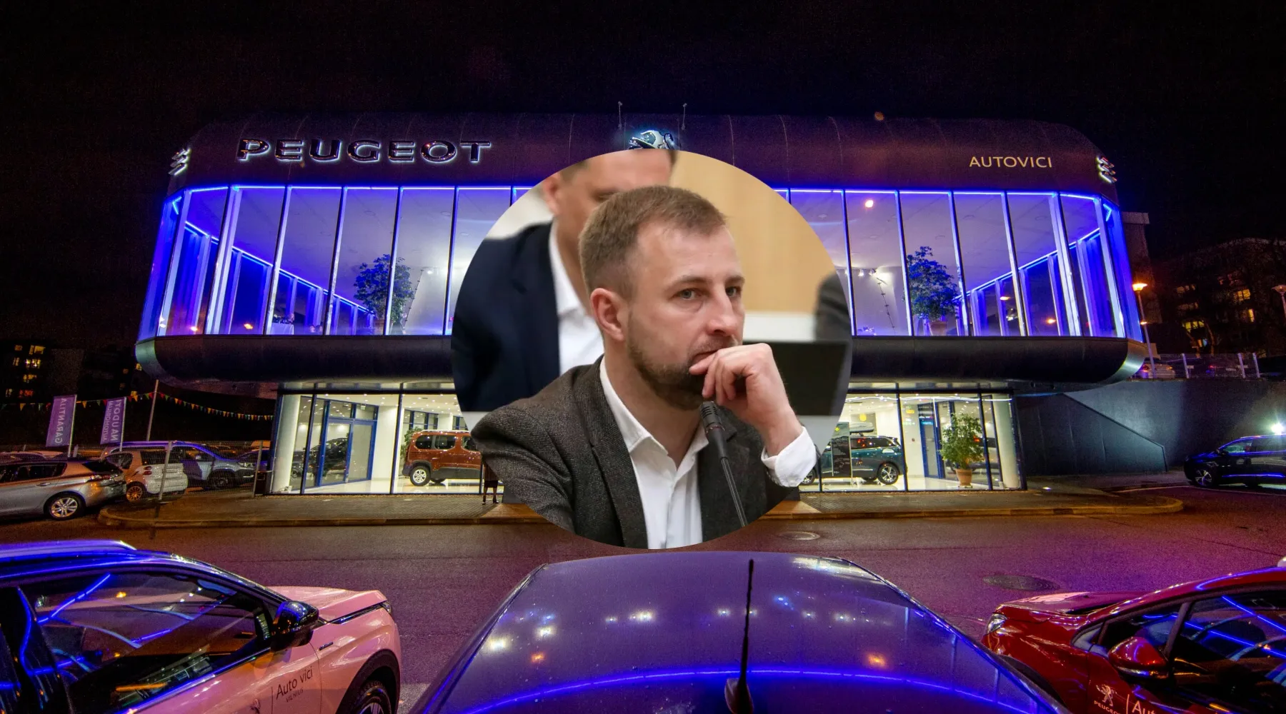 „Peugeot“ automobilių salonas, Šarūnas Matijošaitis („Kas vyksta Kaune“ fotomontažas)