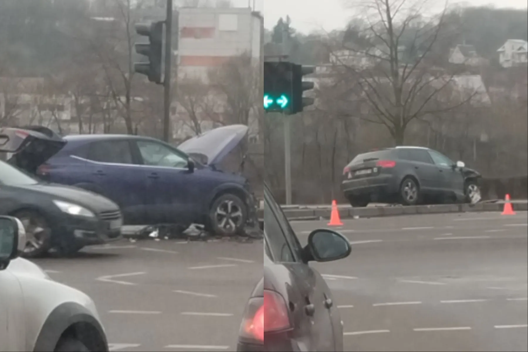 Avarija Karaliaus Mindaugo prospekte / Skaitytojų nuotr.