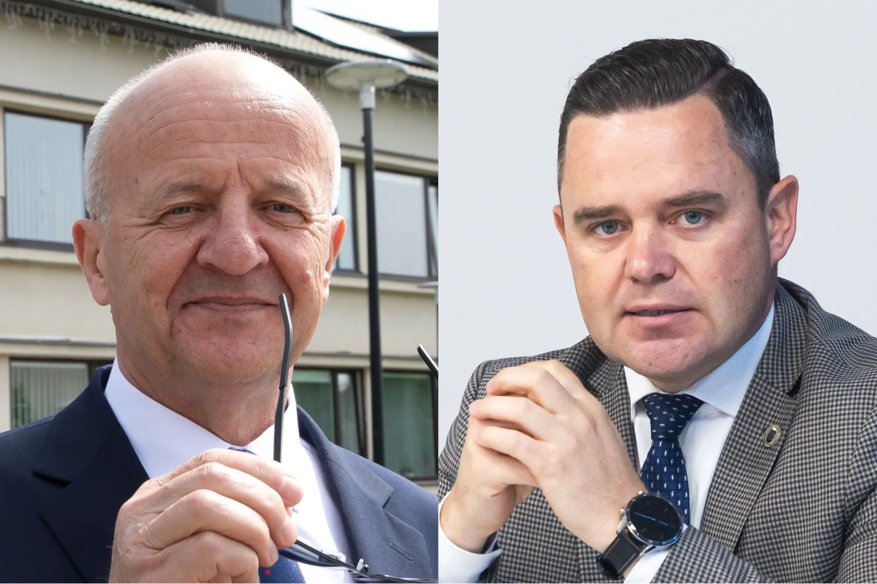 Prienų miesto meras Alvydas Vaicekauskas ir Kaišiadorių rajono meras Šarūnas Čėsna / ELTOS nuotr.