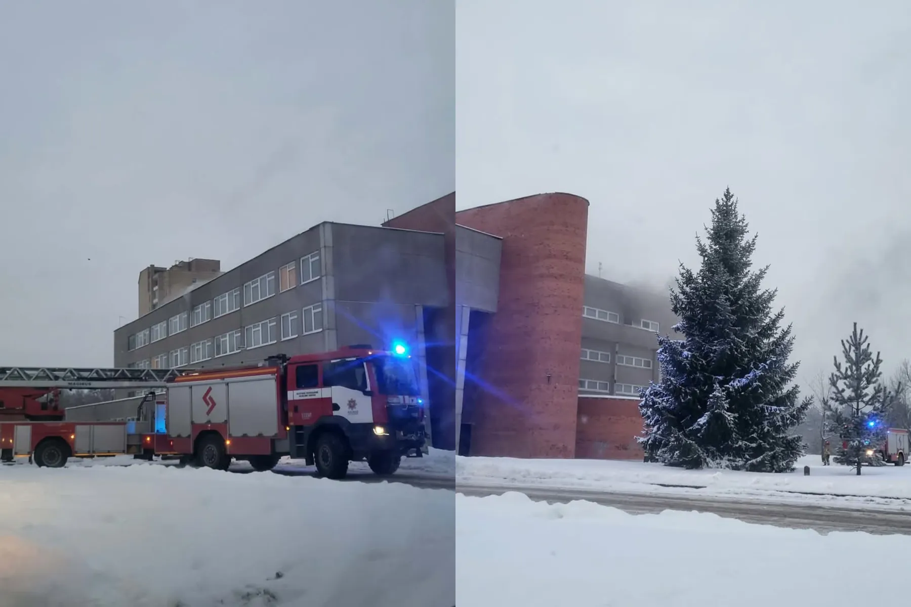 Kaune kilo gaisras apleistame pastate / Skaitytojų nuotr.