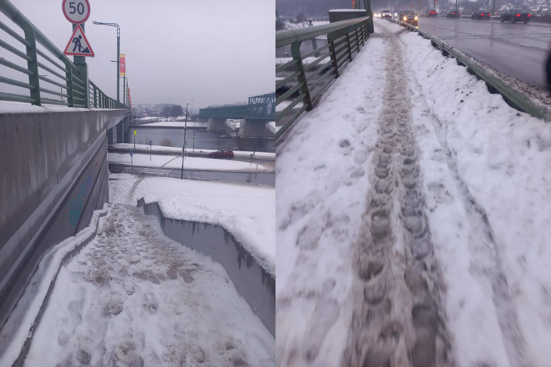 Sudėtingos sąlygos pėstiesiems Kaune / Skaitytojo nuotr.