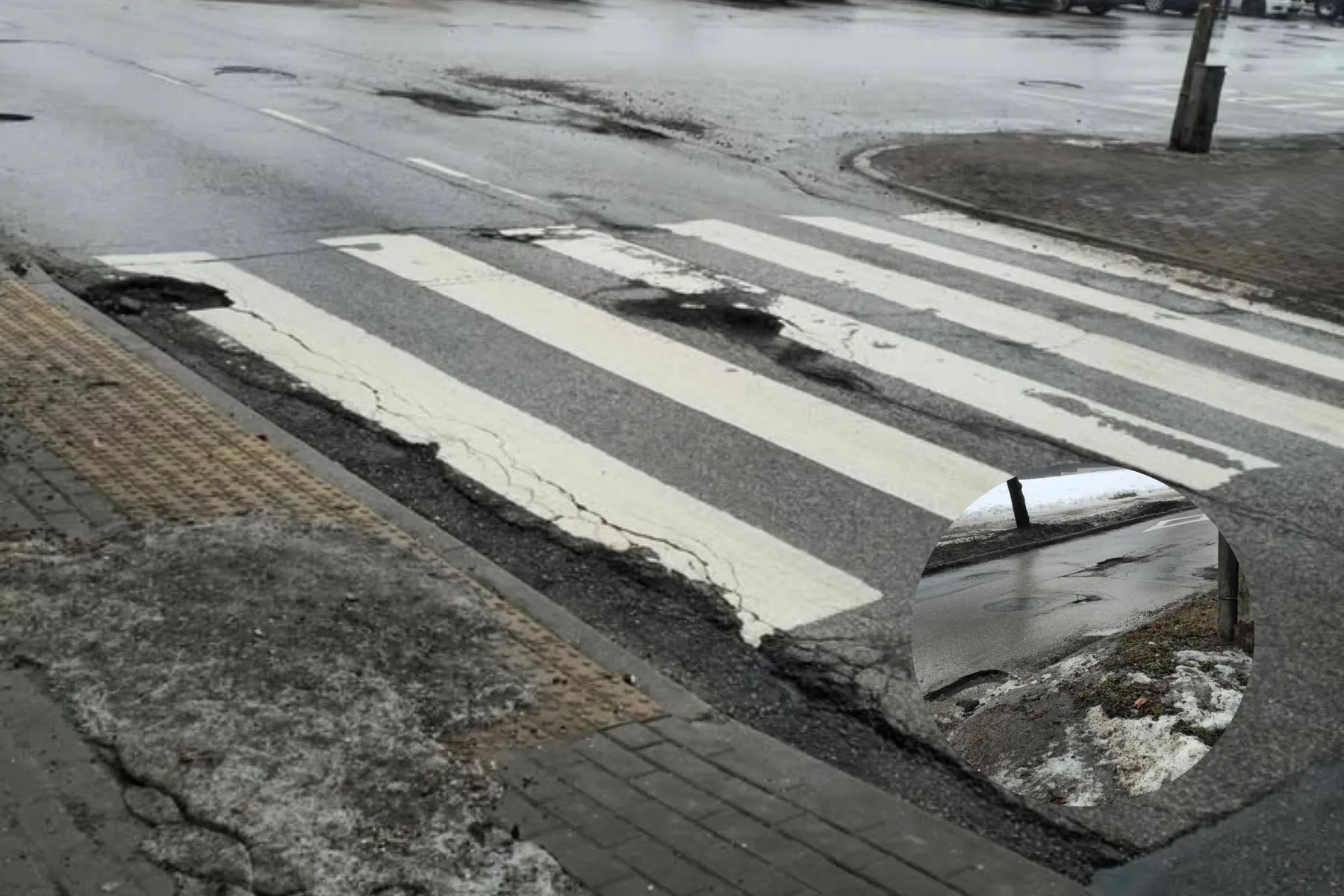 Duobės M. Riomerio gatvėje, kovo 6d.