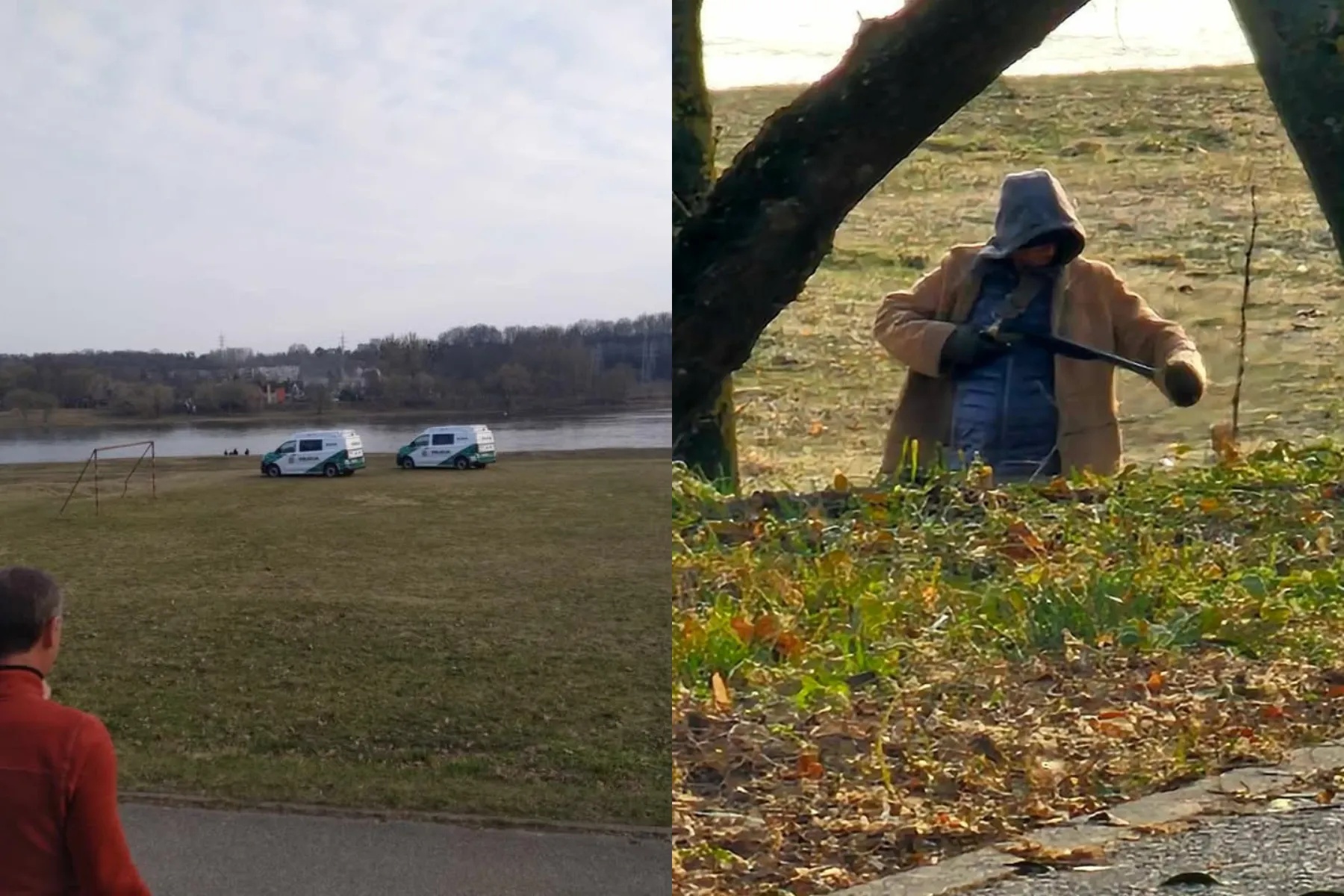 Policija ir vyras su šautuvu