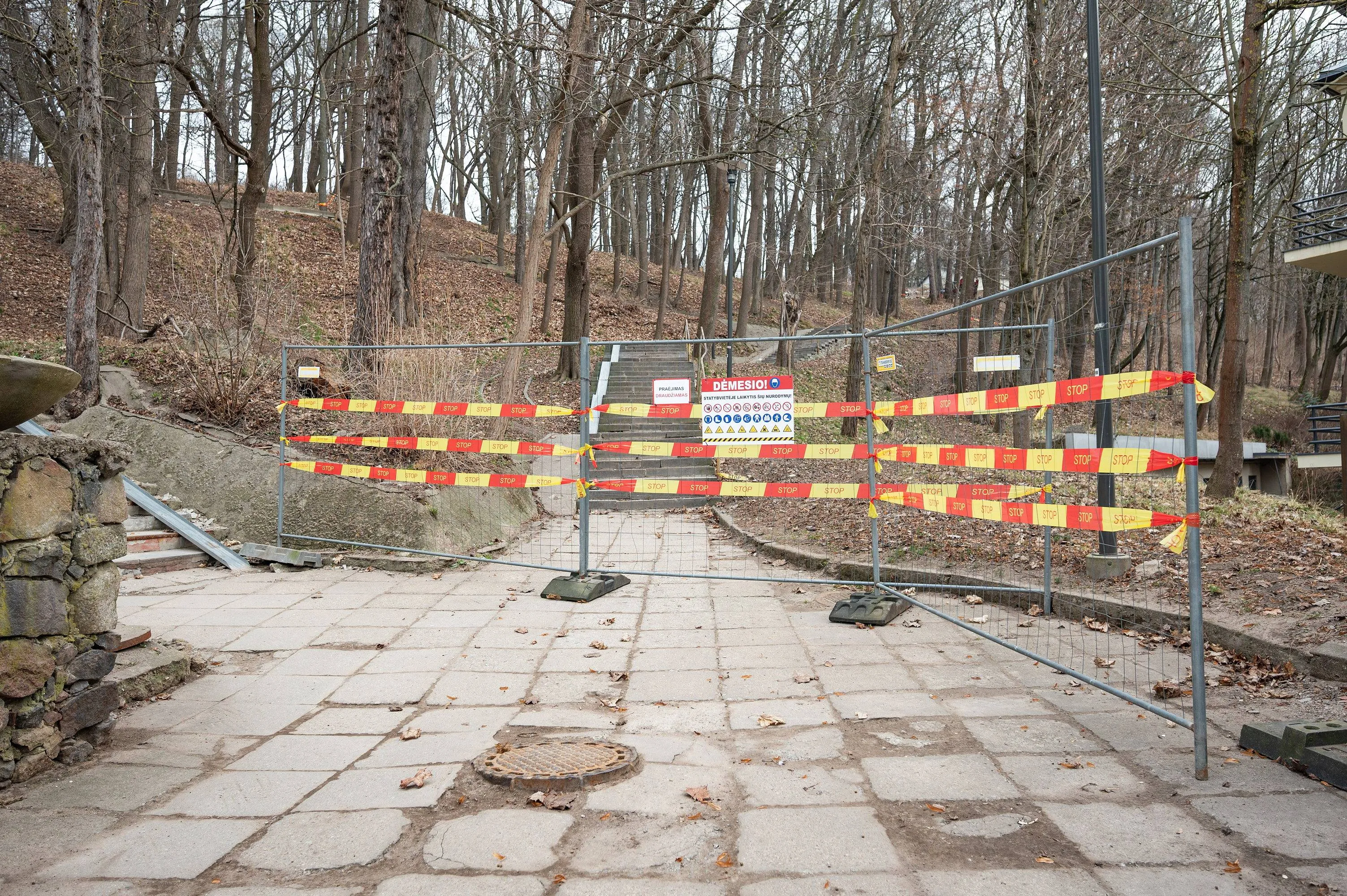 Prasidėjo Vytauto parko laiptų remontas / Kauno miesto savivaldybės nuotr.
