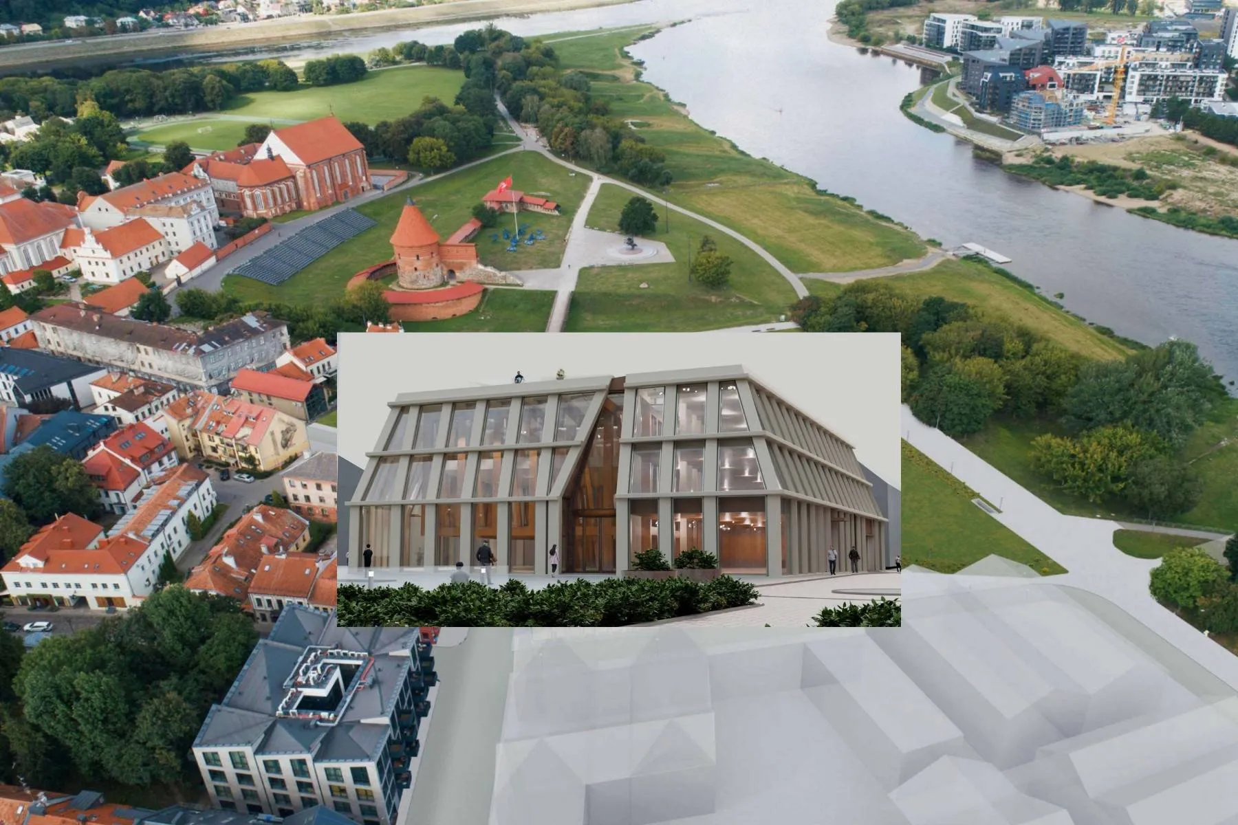 Projektuojamas naujas savivaldybės pastatas / Projekto vizualizacijos