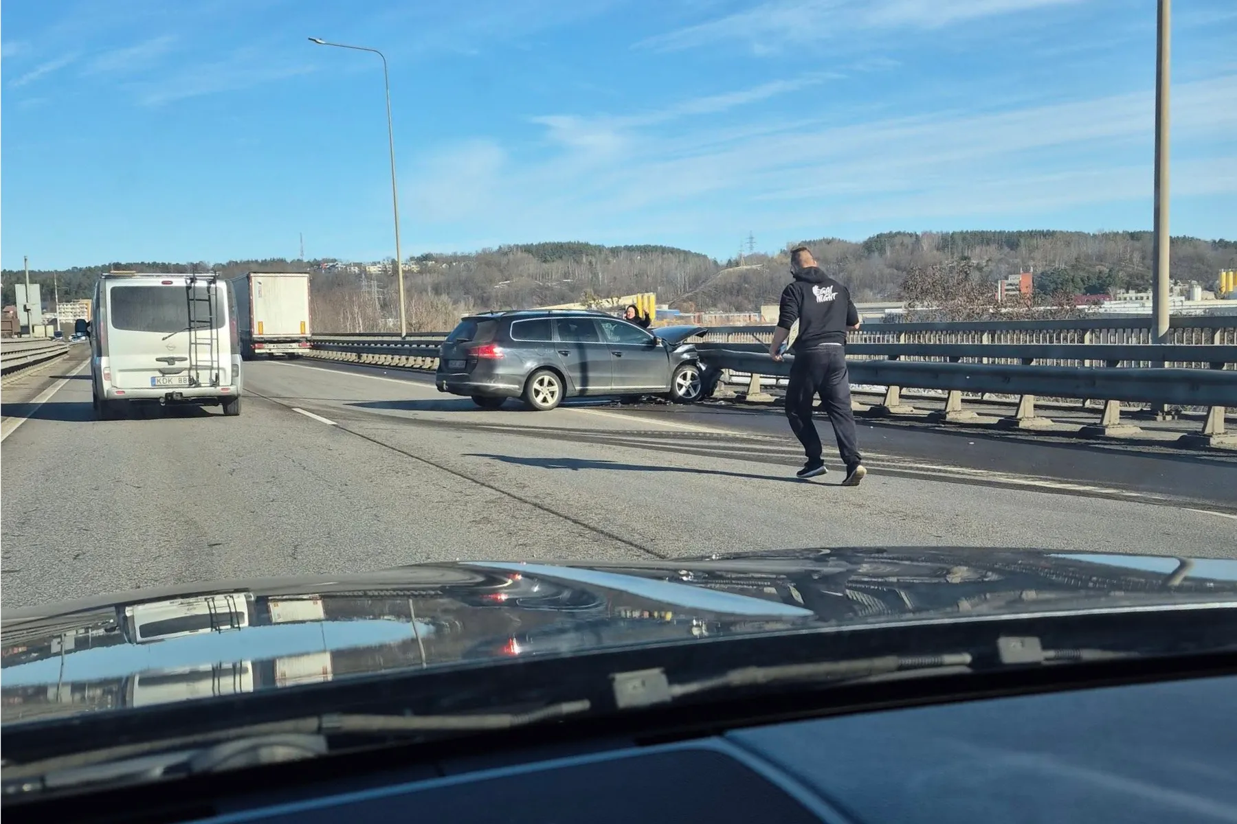 Avarija A5 kelyje / Skaitytojų nuotr.