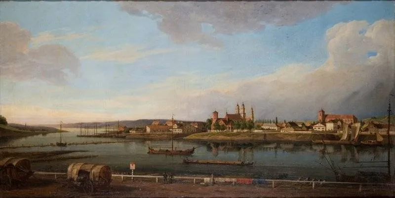 Martynas Zaleskis. Kauno vaizdas, apie 1845–1846 m., drobė, aliejus. Lodzės meno muziejus