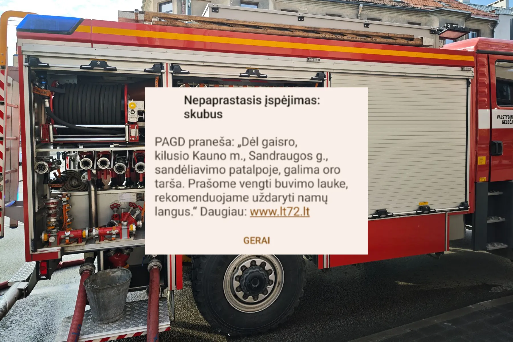 PAGD perspėjimas gyventojams / R. Tenio nuotr.