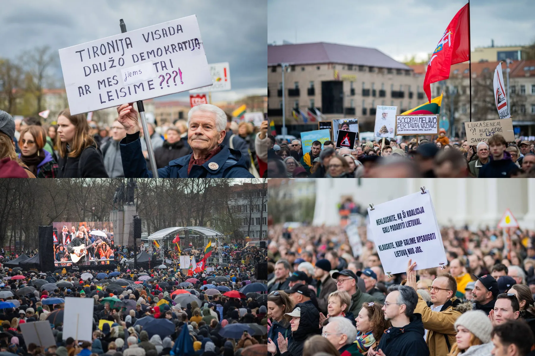Protestas „Šalin rankas“ Katedros aikštėje