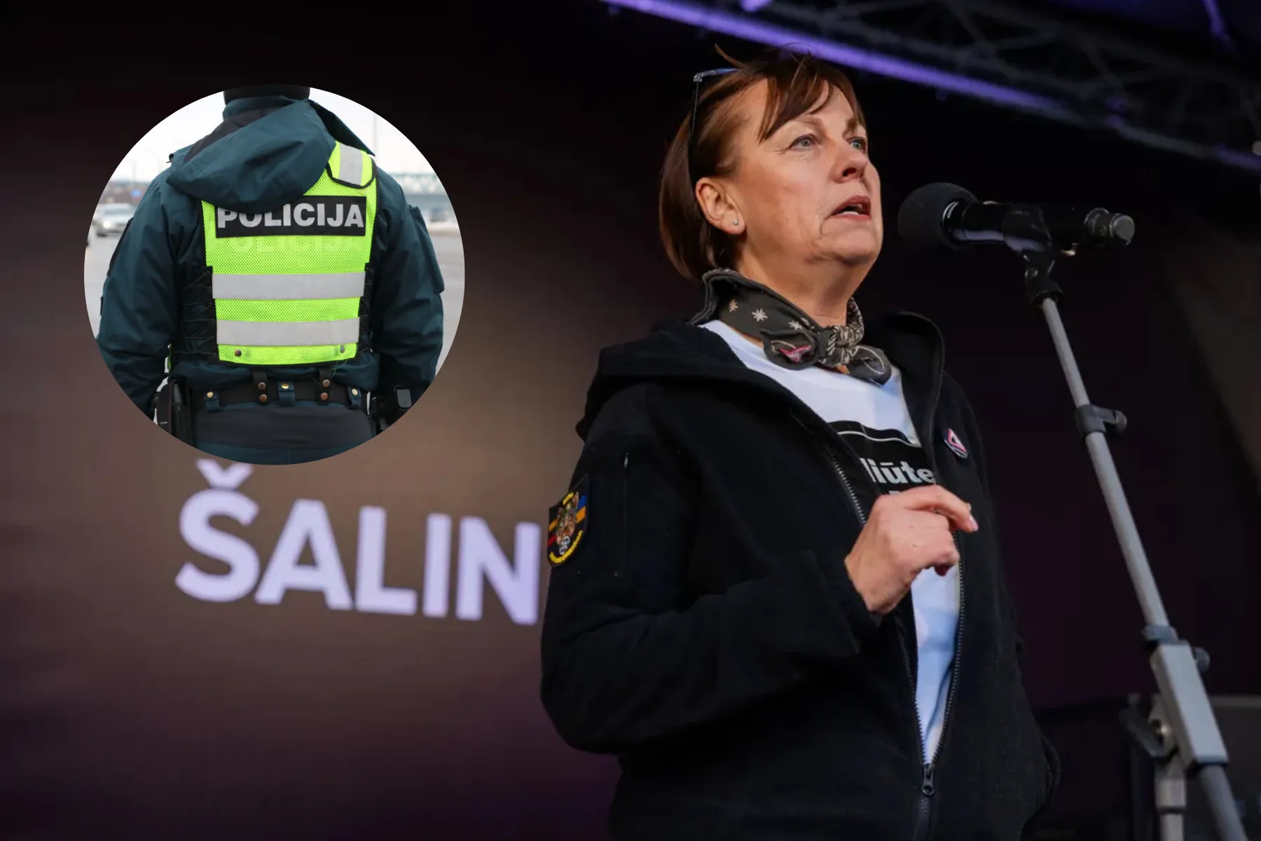 Rita Miliūtė proteste „Šalin rankas“ / P. Adamovič / BNS nuotr. / Kauno apskr. VPK nuotr.