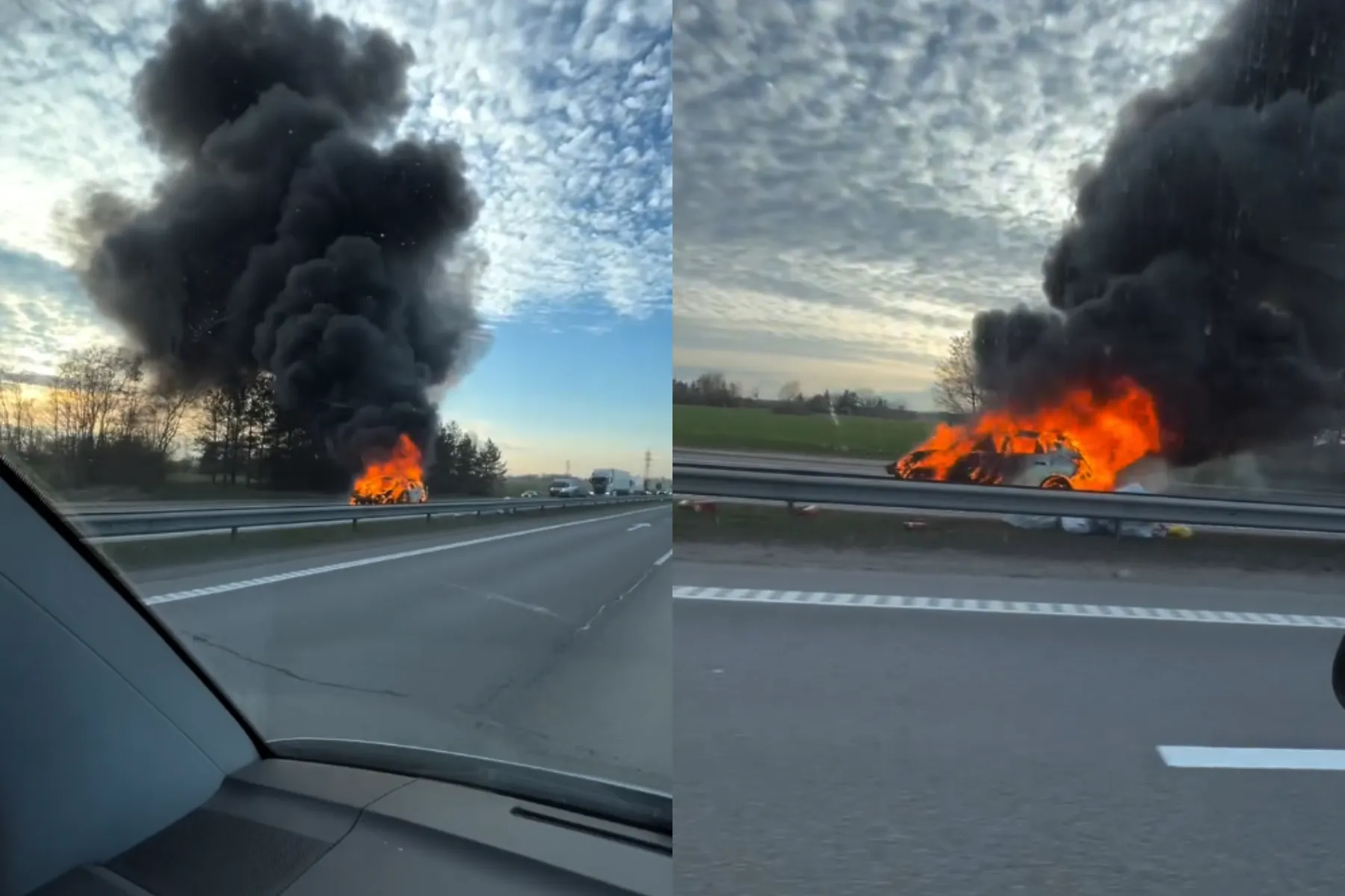 Vakariniame aplinkkelyje degė automobilis