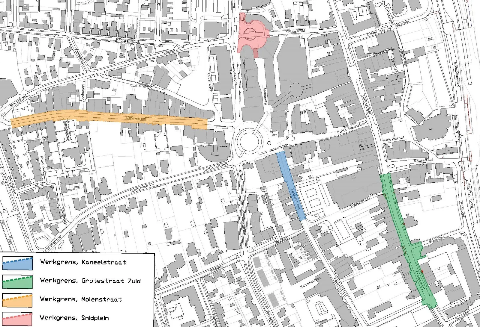 overzichtskaartje herinrichting centrum cuijk