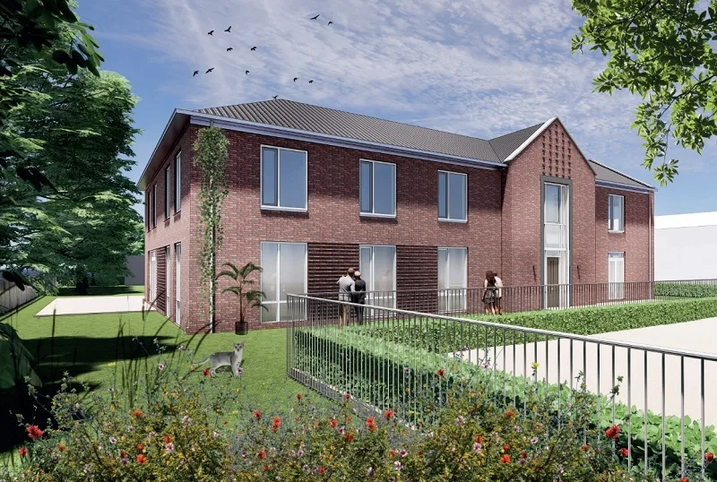 woningbouw en woonzorglocatie artist impression
