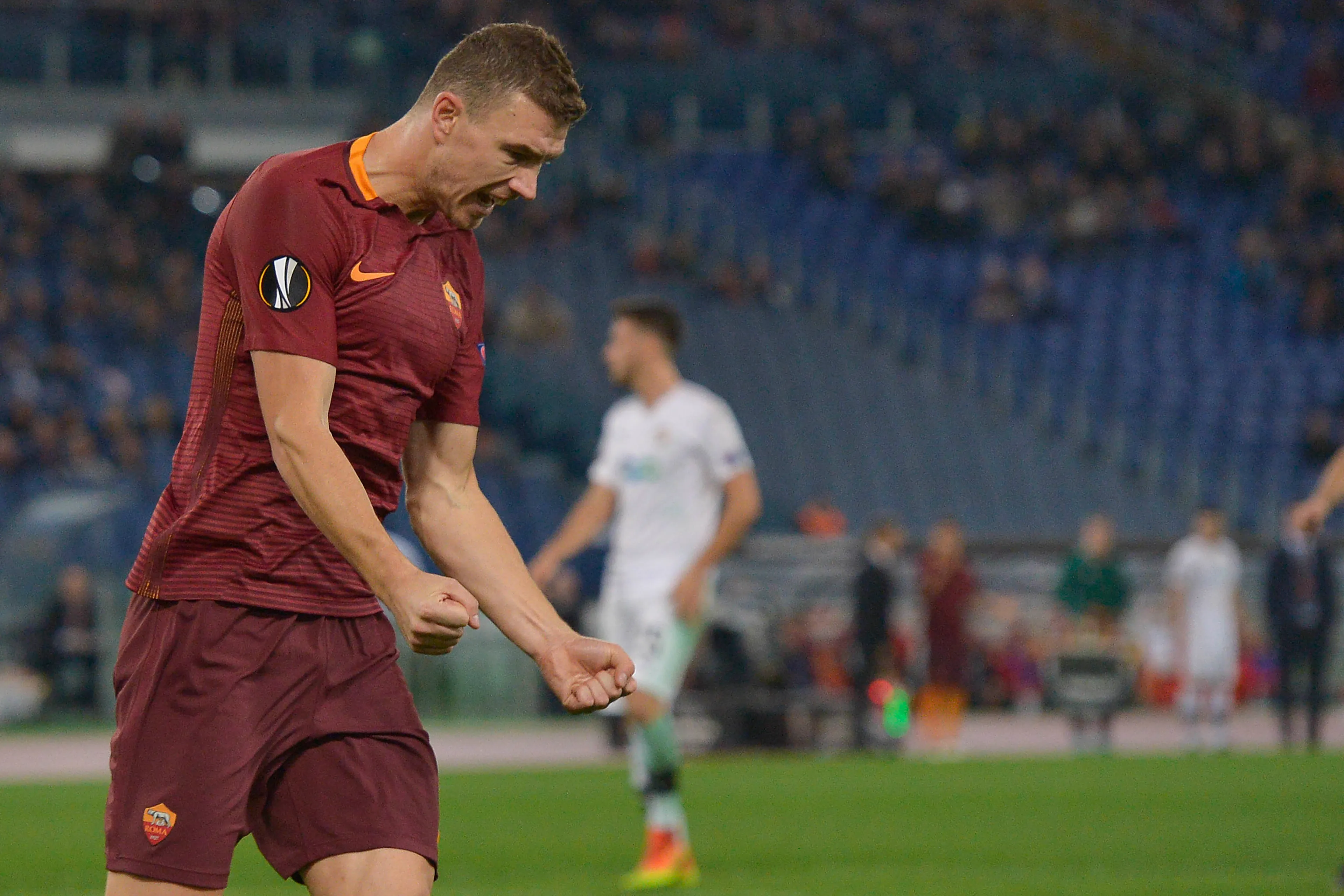 roma viktoria plzen dzeko esultanza gol 4