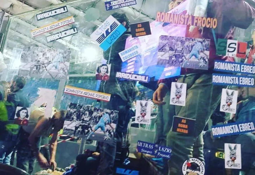 adesivi laziali in curva sud