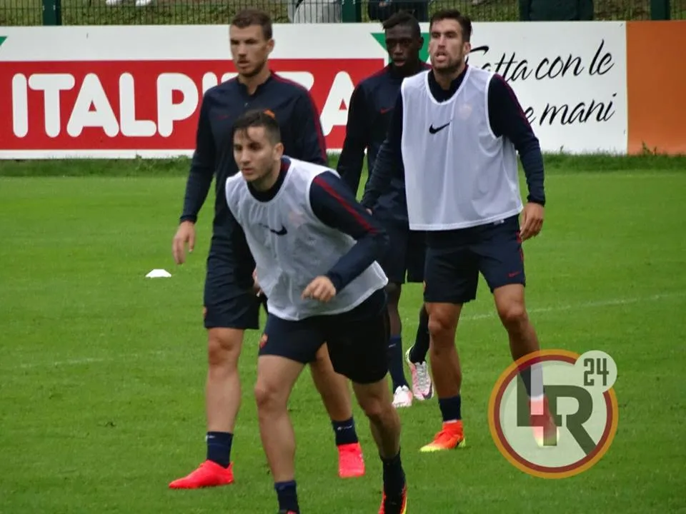 allenamento pomeriggio pinzzolo manolas strootman dzeko