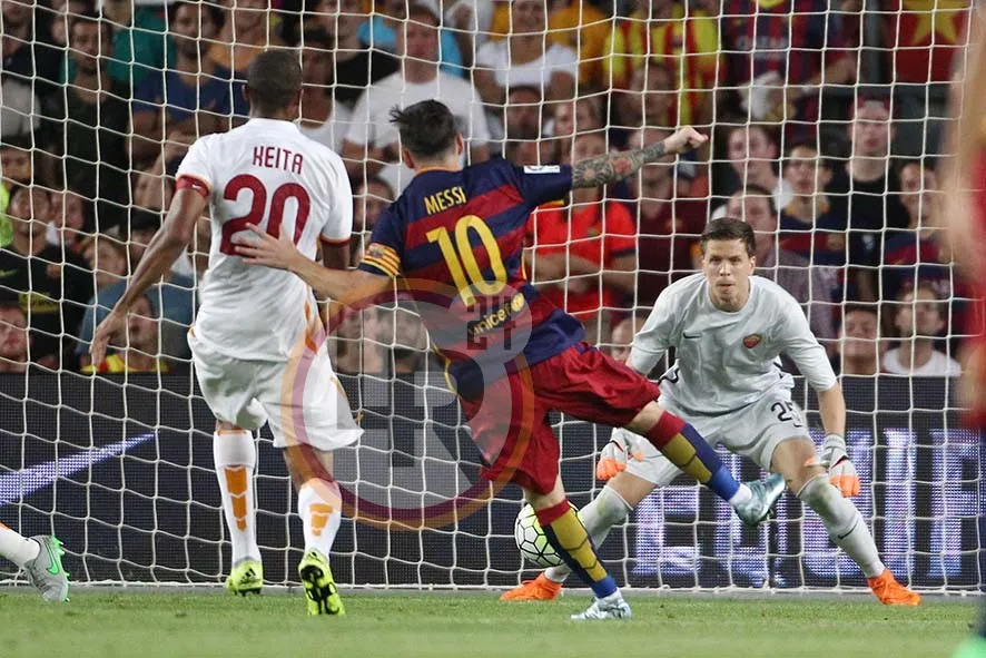 barcellona roma messi gol gamper