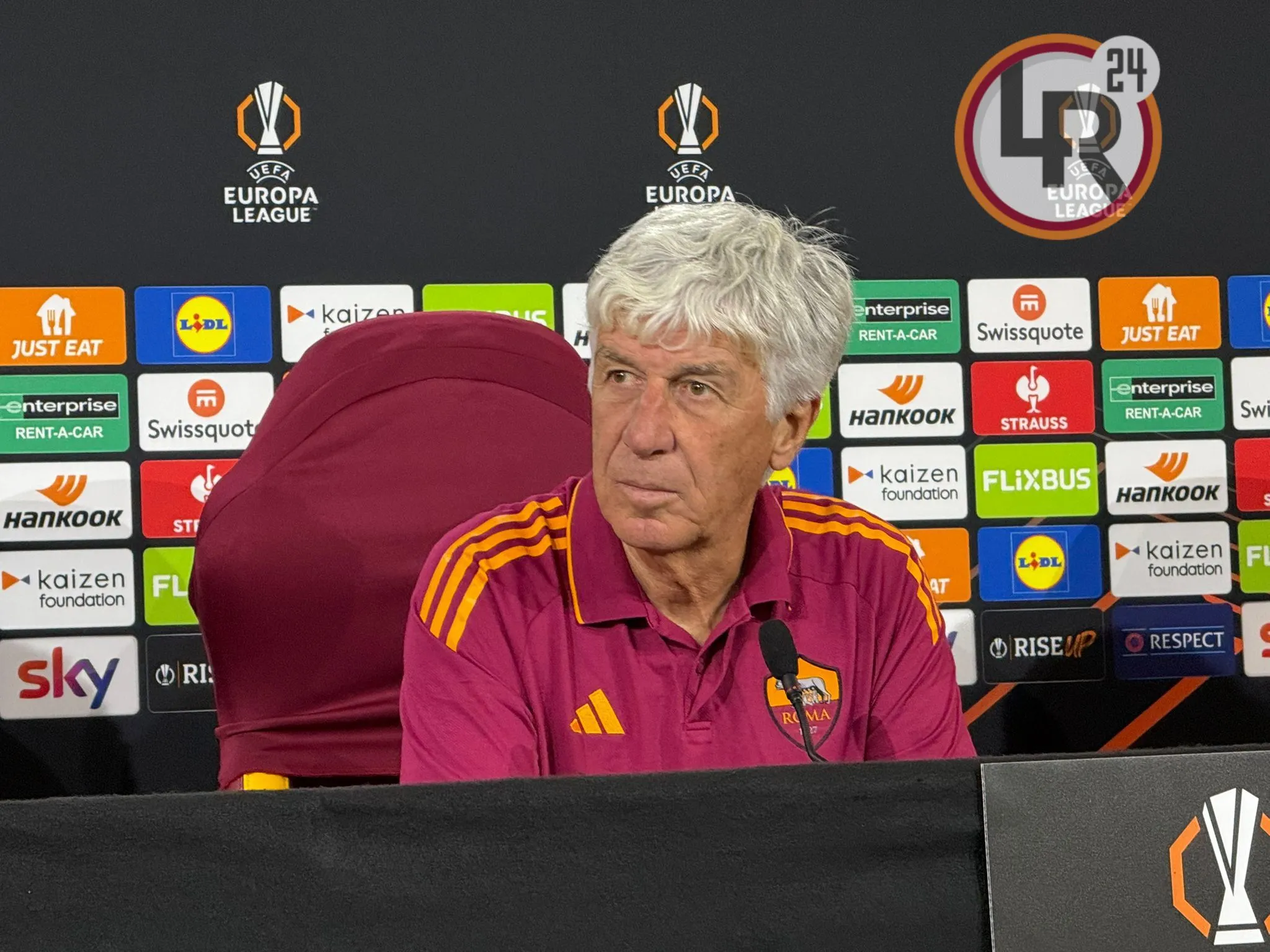 conferenza stampa gasperini roma lille europa league