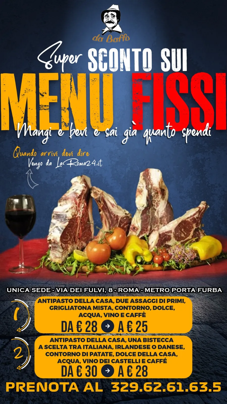 da baffo pubblicit menu fissi