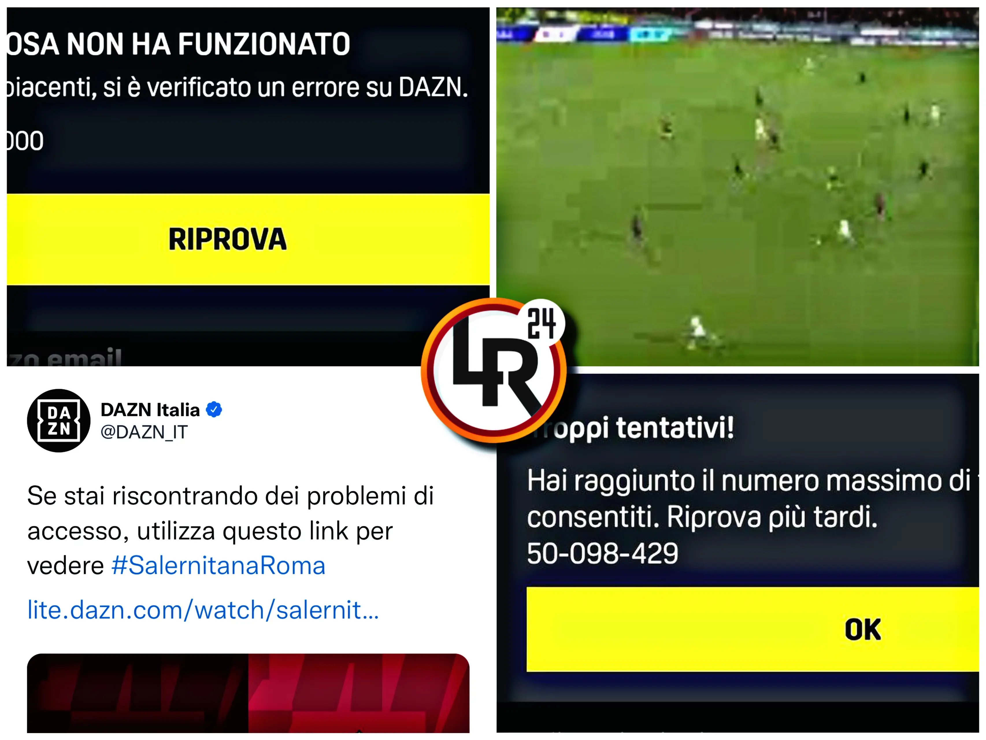 dazn problemi salernitana roma