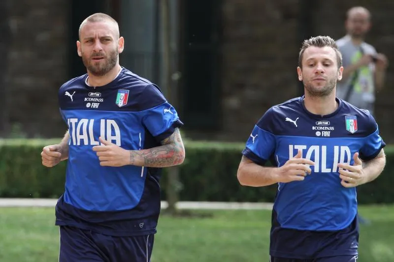 de rossi cassano nazionale allenamento 2014