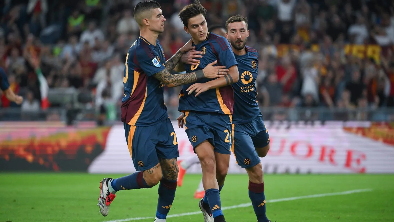 dybala mancini e cristante roma udinese