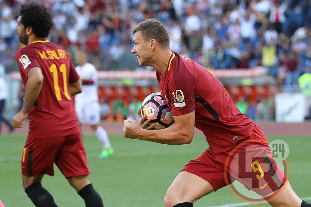 dzeko esulta roma genoa