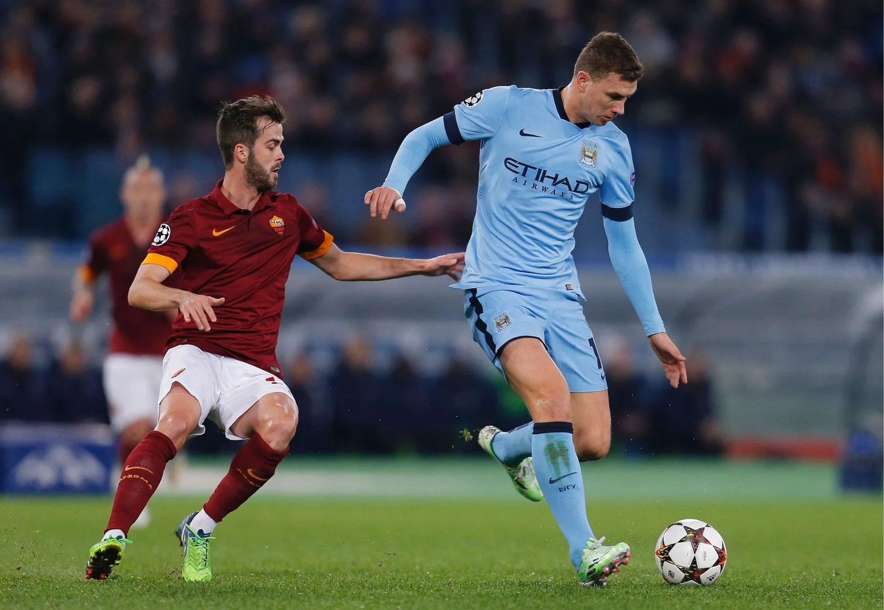 dzeko pjanic roma manchester city 101214