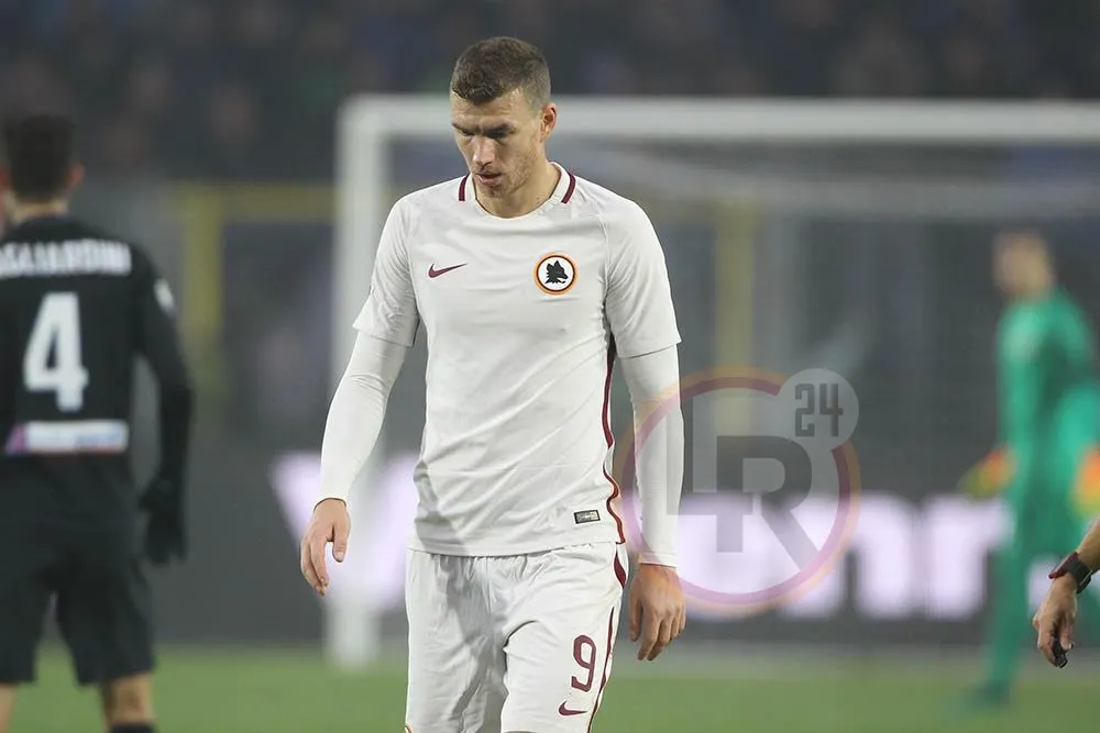 dzeko testa bassa atalanta roma mancini