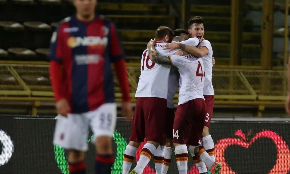 esultanza gol nainggolan roma bologna 22 2 14