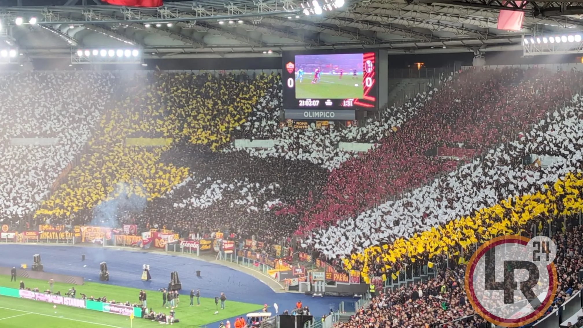 europa league roma bologna coreografia curva sud 1