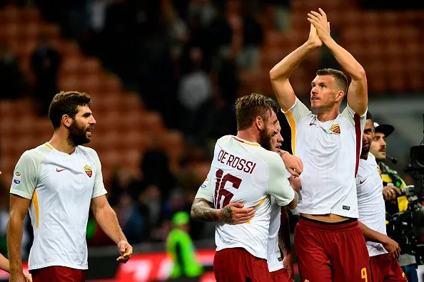 fazio dzeko esulta milan roma