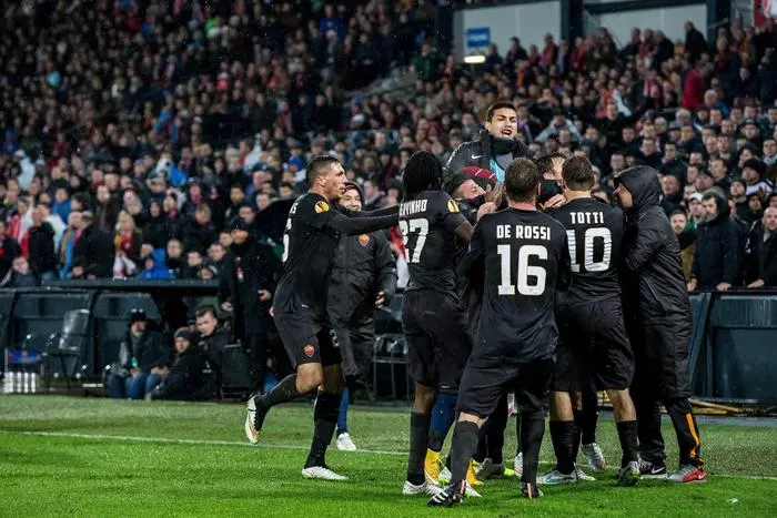 feyenoord roma esultanza