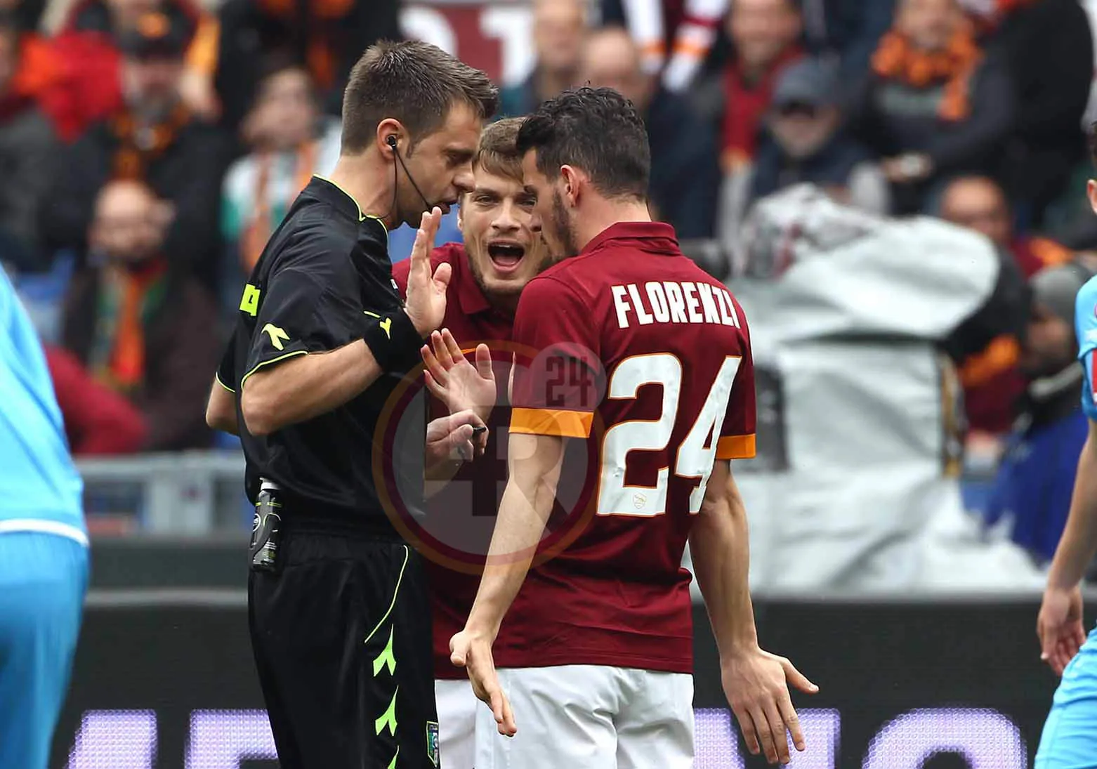 florenzi protesta rizzoli roma napoli 040415 mancini