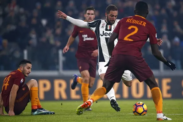 higuain rudiger gol juve roma